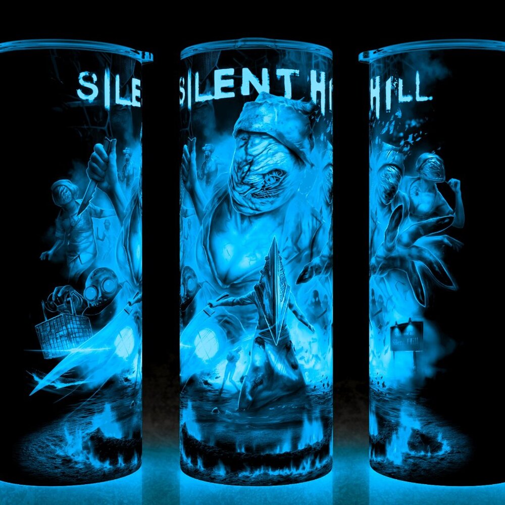 Glow in the Dark Silent Hill Pyramid Head and Nurses Gaming Cup Mug Tumbler